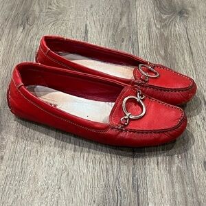 Prada EU36.5 (US6) Genuine Leather Loafers Silver Buckle